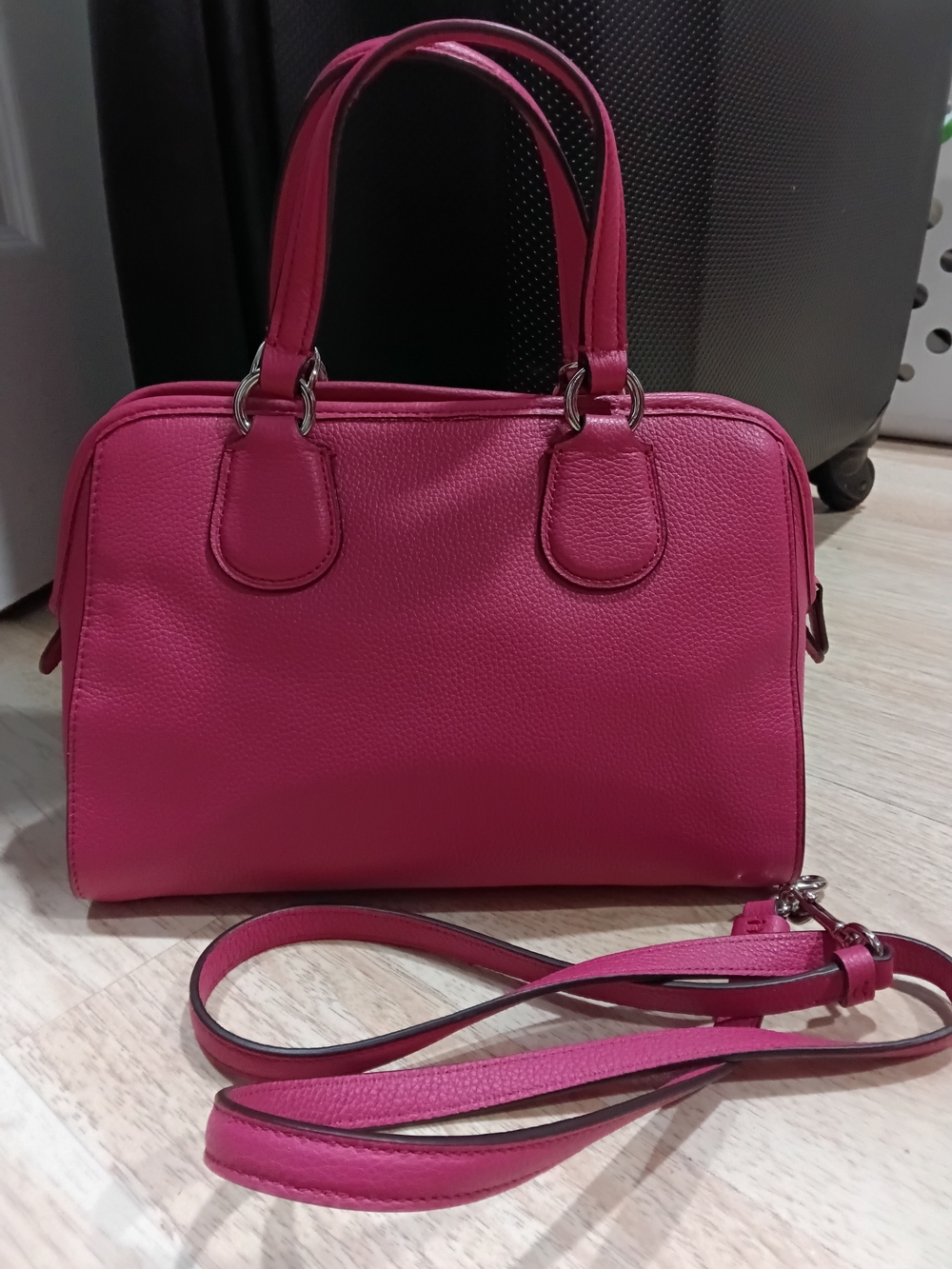 Coach Pebbled Leather Satchel Bag - Pink - Picture 2 of 9